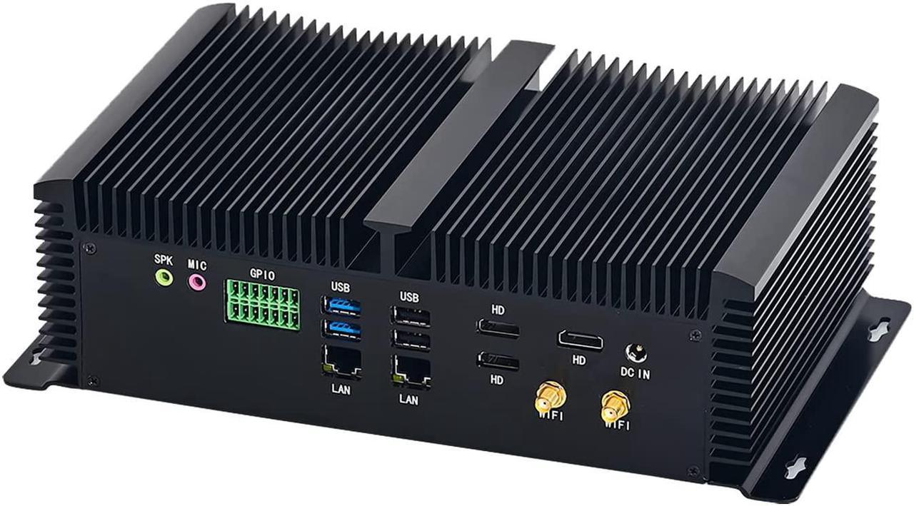 Partaker Fanless Industrial Computer, IPC, Mini PC, Windows 11/Linux Ubuntu, I7 10750H, I6, 6 x COM, PS/2, 4 x USB3.0, 4 x USB2.0, GPIO, 2 x LAN, 3 x HDMI, 32G RAM 1TB SSD