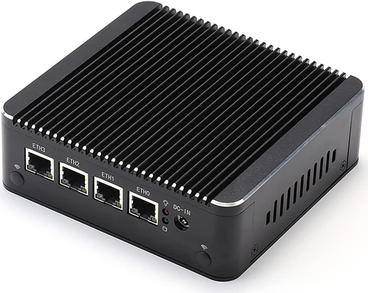 Partaker Micro Firewall Appliance,Firewall Hardware,VPN,Router PC,Intel Celeron J4125,AES-NI,4 x Intel 2.5GbE I225-V LAN,2 x USB3.0, VGA, HDMI, Fanless(4GB Ram 32GB SSD)