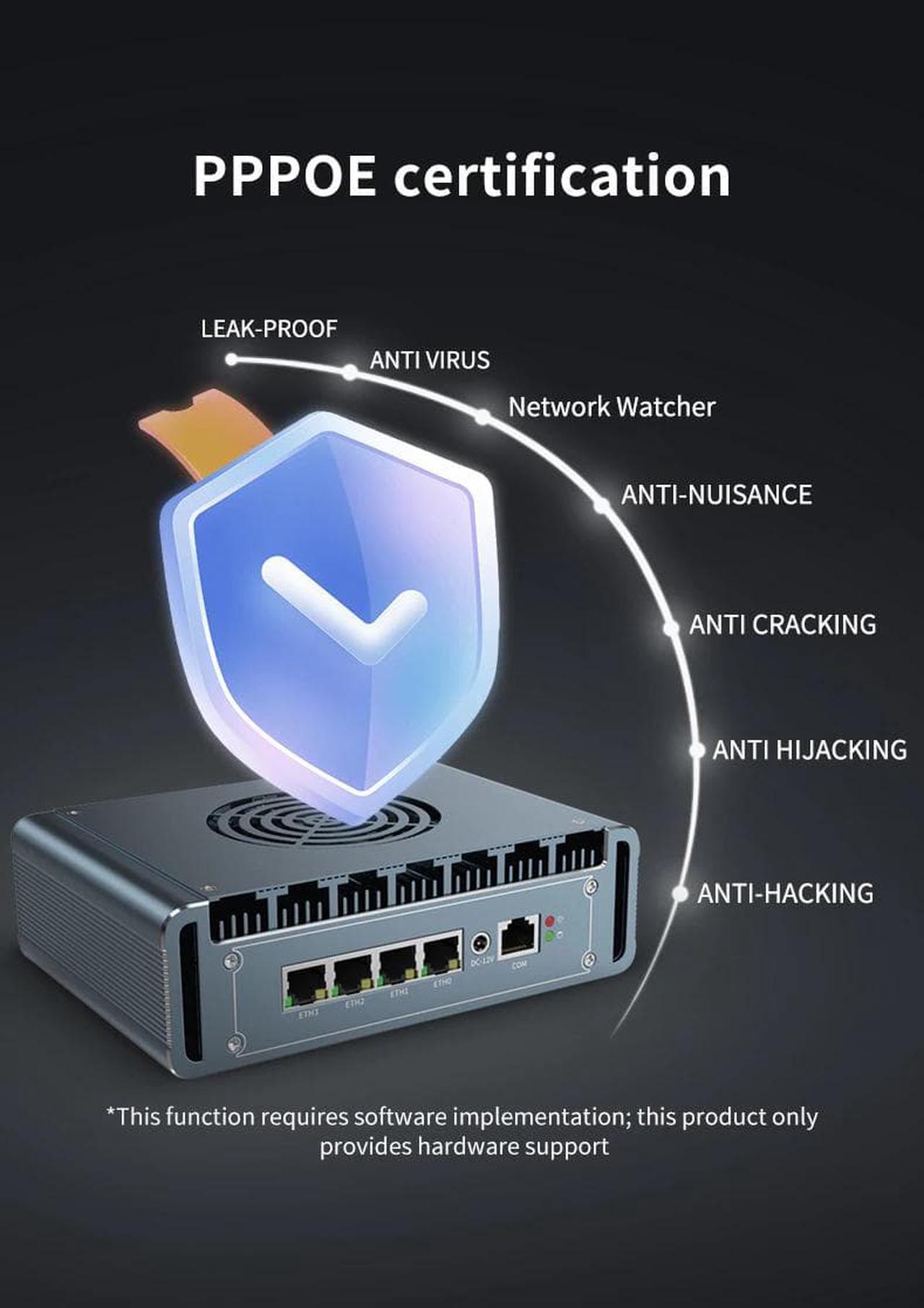 Alt view image 7 of 7 - Mini PC, Micro Firewall Appliance, VPN, Router PC, Intel Core i3 1115G4, 4 x Intel 2.5GbE I225-V LAN, AES-NI, Silent Fan, HD, DP, SIM Slot, Partaker H7-A, pfSense OPNsense, 8GB RAM 128GB SSD