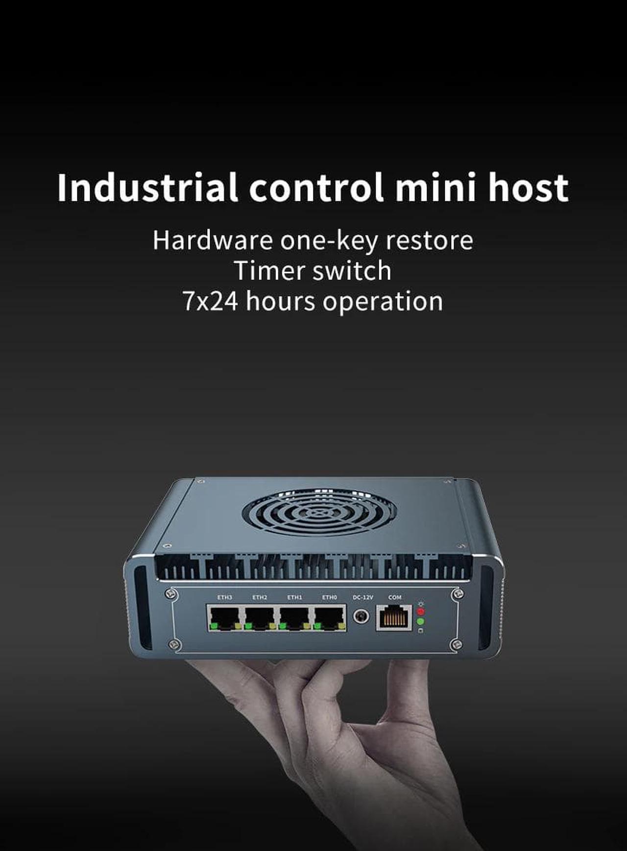 Alt view image 5 of 7 - Mini PC, Micro Firewall Appliance, VPN, Router PC, Intel Core i3 1115G4, 4 x Intel 2.5GbE I225-V LAN, AES-NI, Silent Fan, HD, DP, SIM Slot, Partaker H7-A, pfSense OPNsense, 8GB RAM 128GB SSD
