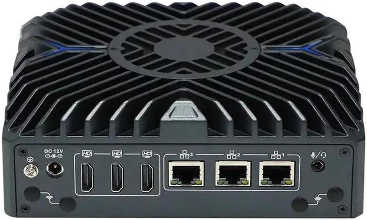 Fan Mini PC, 12th Gen Mini Computer, Intel Core I7 1255U, N7, Windows 11 or Linux Ubuntu, 3 x Intel i225-V 2.5G Lan, 3 x HD 4K Display, 2 x COM, 8GB DDR5 128GB SSD - OEM