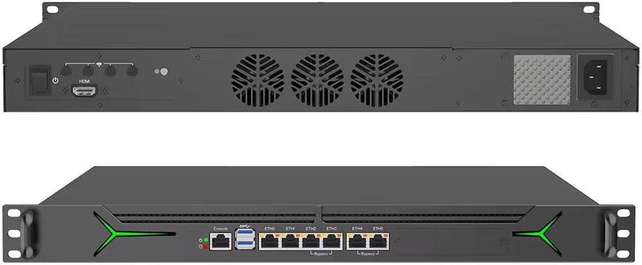 Partaker Firewall, VPN, 19 Inch 1U Rackmount, Network Appliance, LGA1700, I3 12100, S10, 6 x i210-AT 1000M LAN, 2 x USB3.0, COM, HD, TPM 2.0, Bypass, 8GB RAM 256GB SSD