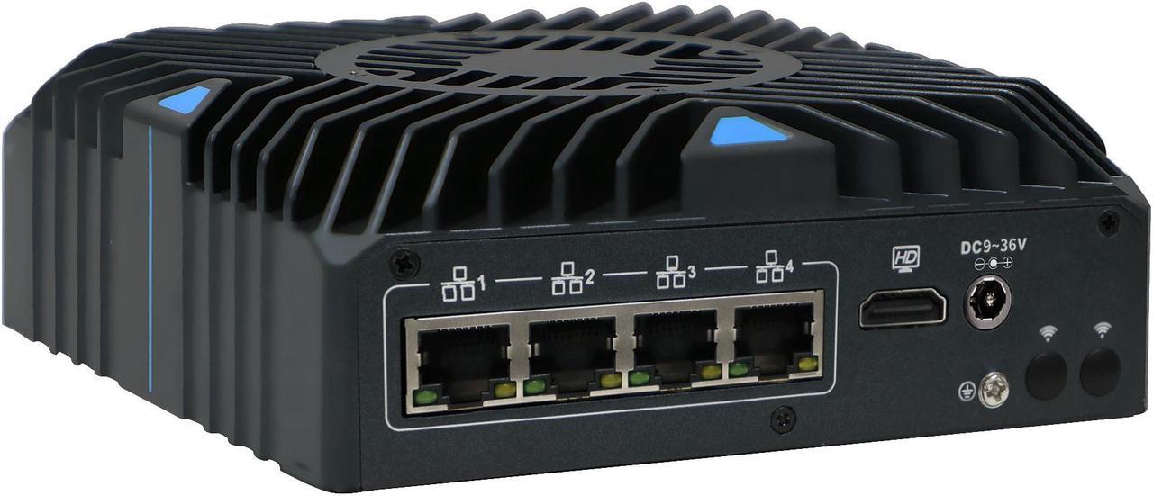 Partaker Micro Firewall Appliance, Mini Firewall PC, OPNsense, VPN, Industrial Mini PC, I3 10110U, C2, 4 x I210 I211 LAN, 2 x COM, HD, TPM2.0, 9-36V, 8G RAM, 128G SSD