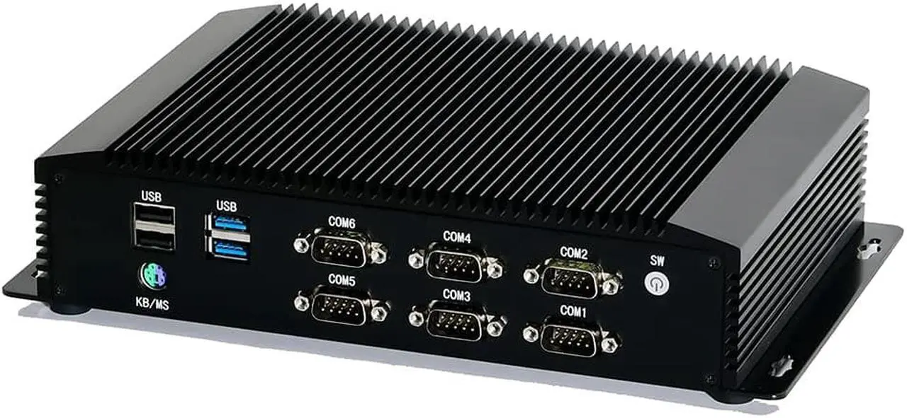 Alt view image 3 of 7 - Partaker Fanless Industrial PC,Mini Desktop Computer with Intel Core i7 8550U Quad Core CPU, 8GB Ram 512GB SSD,6xCOM, 4xUSB 3.0, 4xUSB 2.0, 2xLAN, GPIO, LPT, HD Port, VGA, Wi-Fi, PS/2,Windows 10 Pro