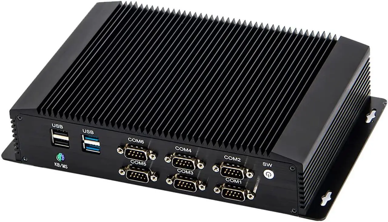 Alt view image 5 of 7 - Partaker Fanless Industrial PC,Mini Desktop Computer with Intel Core i7 8550U Quad Core CPU, 8GB Ram 512GB SSD,6xCOM, 4xUSB 3.0, 4xUSB 2.0, 2xLAN, GPIO, LPT, HD Port, VGA, Wi-Fi, PS/2,Windows 10 Pro