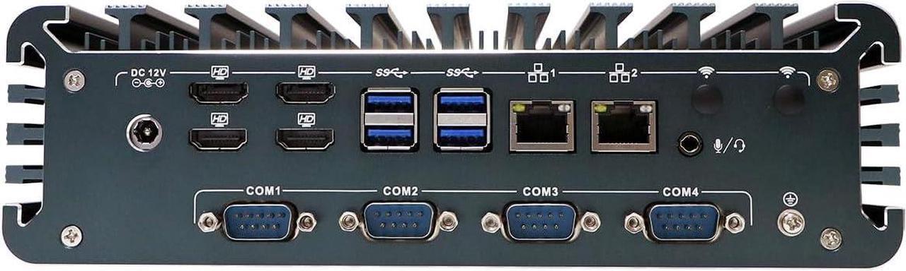 Alt view image 5 of 6 - Partaker Fanless Industrial PC, Mini Computer, IPC, Core I7 1255U, Windows 11 Pro, I15, 4 x HDMI, 2 x LAN, 4 x COM COM1/2 for RS232/RS485, TPM2.0, 32G RAM, 1TB SSD
