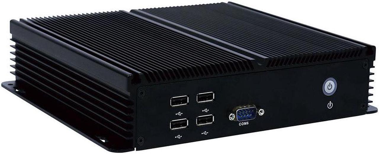 Fanless Industrial PC Rugged Computer IPC Mini PC Windows 10 Pro/ Linux with Intel Quad Core J1900 6 COM 2 LAN 3G 4G WiFi Support SIM Slot Barebone Partaker I13