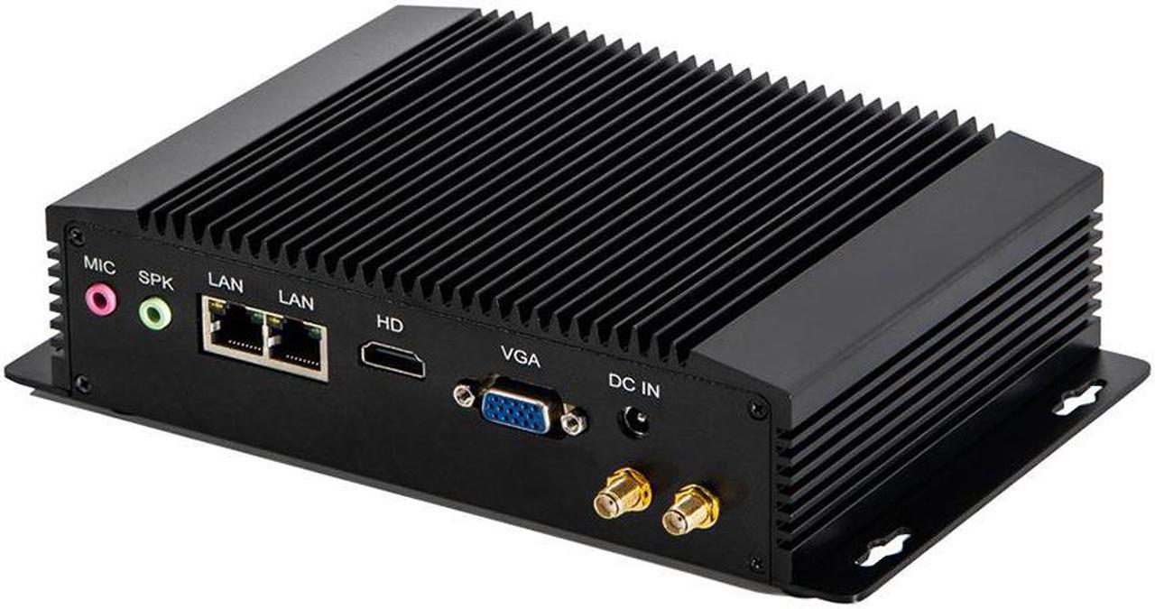 Dual LAN Mini PC Windows 7 Fanless Mini PC Intel Celeron J1900 RS485 COM USB WIFI industrial PC Desktop Computer 4GB Ram 128GB SSD