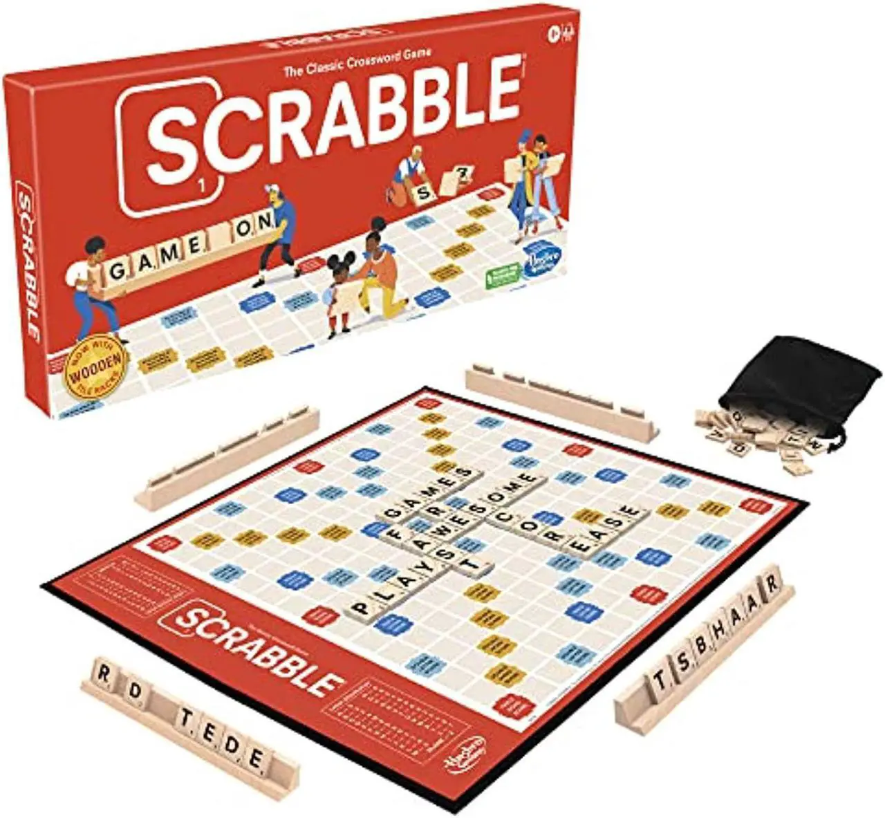Alt view image 4 of 8 - F4204 Scrabble Board Game, Classic Word Game for Kids Ages 8 and Up, Fun Family Game for 2-4 Players, The Classic Crossword Game Hasbro