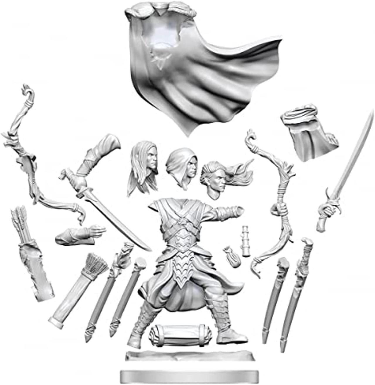 Alt view image 2 of 7 - 75009 D&D Frameworks W1: Elf Ranger Male Miniature WizKids