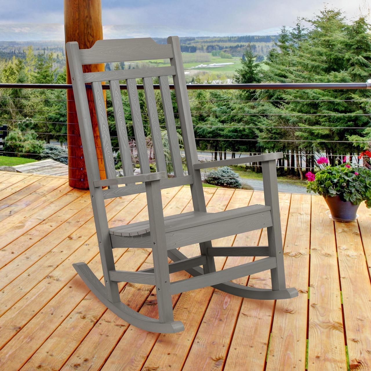 Main image of Winston All-Weather Rocking Chair in Gray Faux Wood