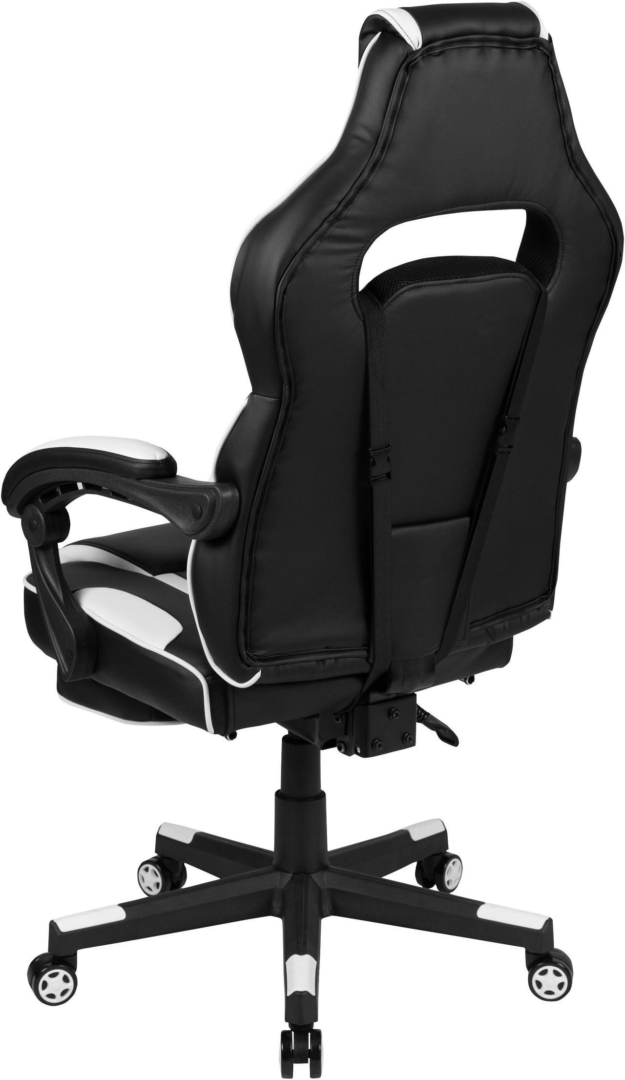 Alt view image 7 of 20 - X40 Gaming Chair Racing Ergonomic Computer Chair with Fully Reclining Back/Arms, Slide-Out Footrest, Massaging Lumbar - White