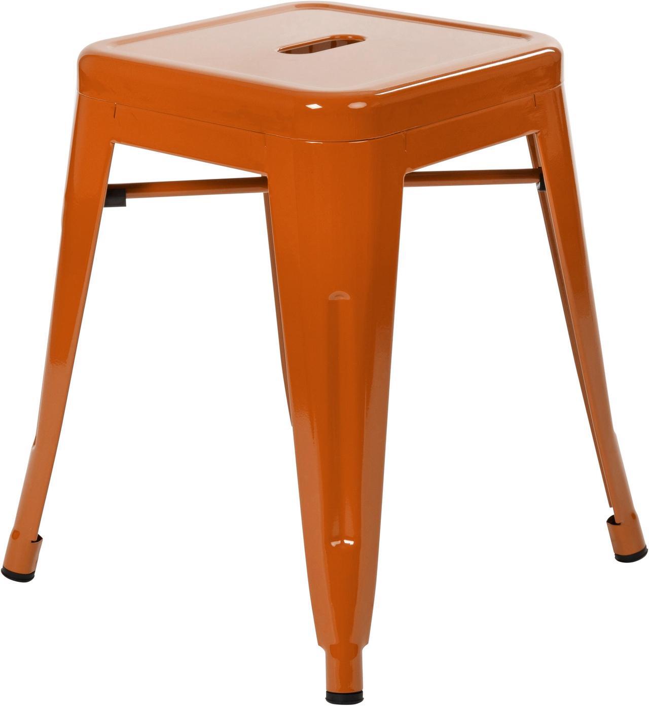 Alt view image 7 of 20 - 18" Table Height Stool, Stackable Backless Metal Indoor Dining Stool, Commercial Grade Restaurant Stool in Orange - Set of 4