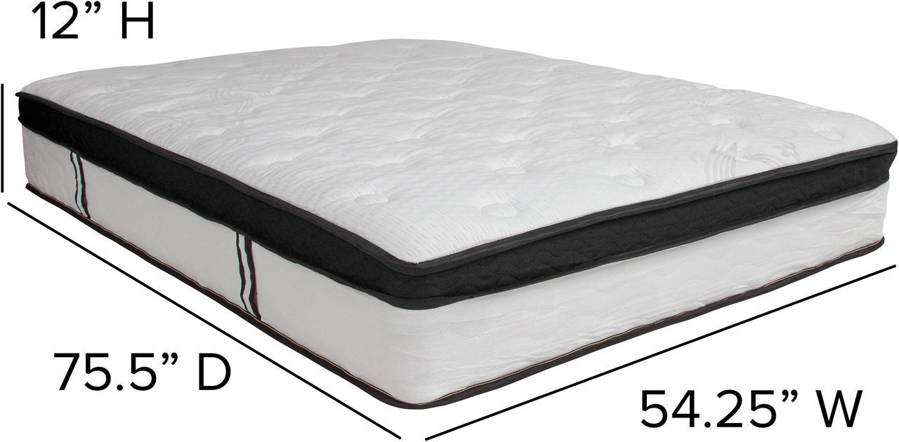 Alt view image 5 of 14 - Capri Comfortable Sleep 12 Inch CertiPUR-US Certified Memory Foam & Pocket Spring Mattress, Full Mattress in a Box