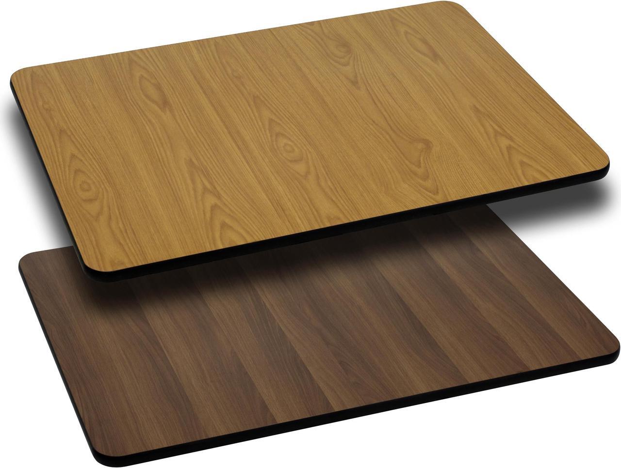 Alt view image 4 of 10 - 30'' x 60'' Rectangular Table Top with Natural or Walnut Reversible Laminate Top