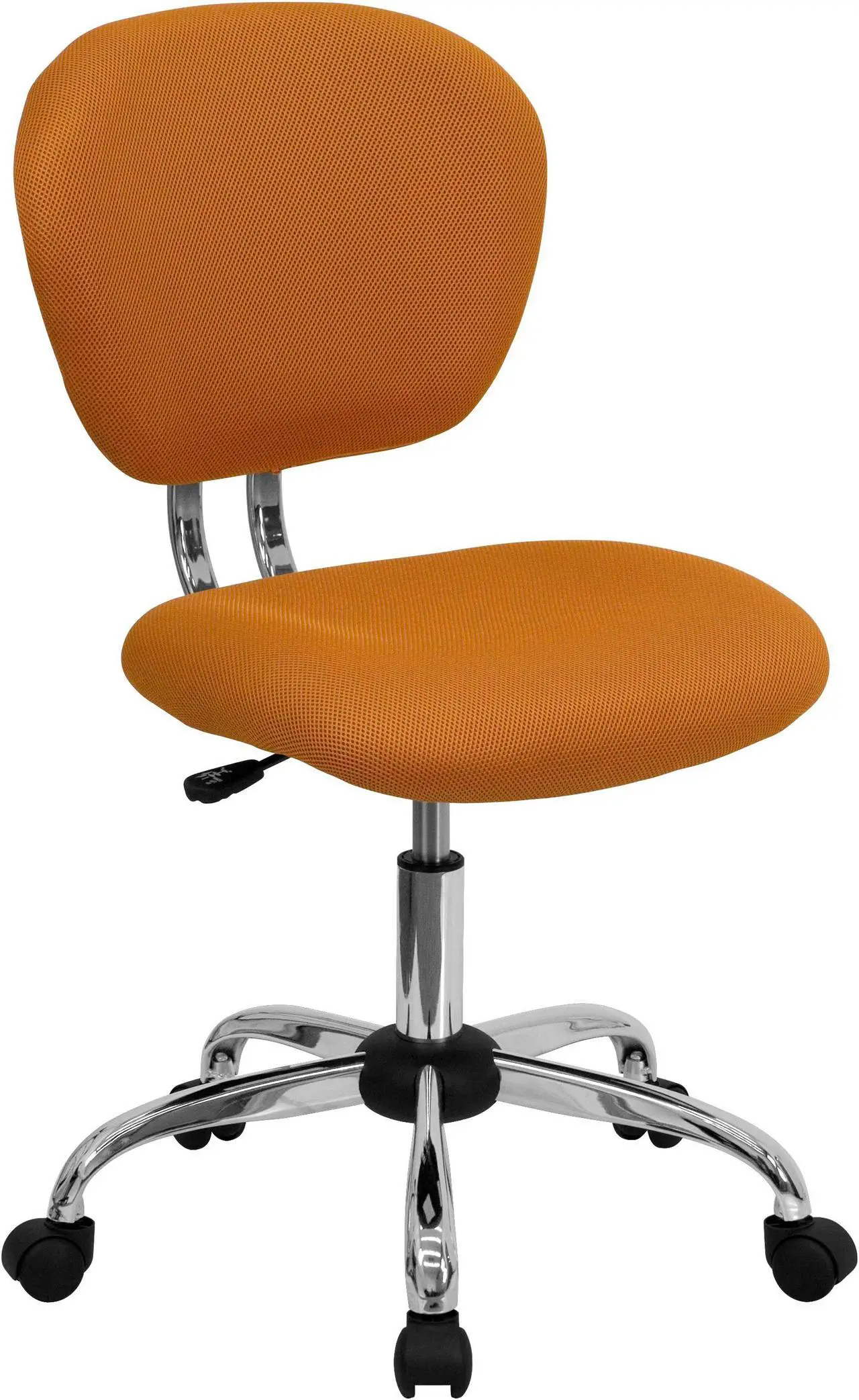 Main image of Mid-Back Orange Mesh Padded Swivel Task Office Chair with Chrome Base