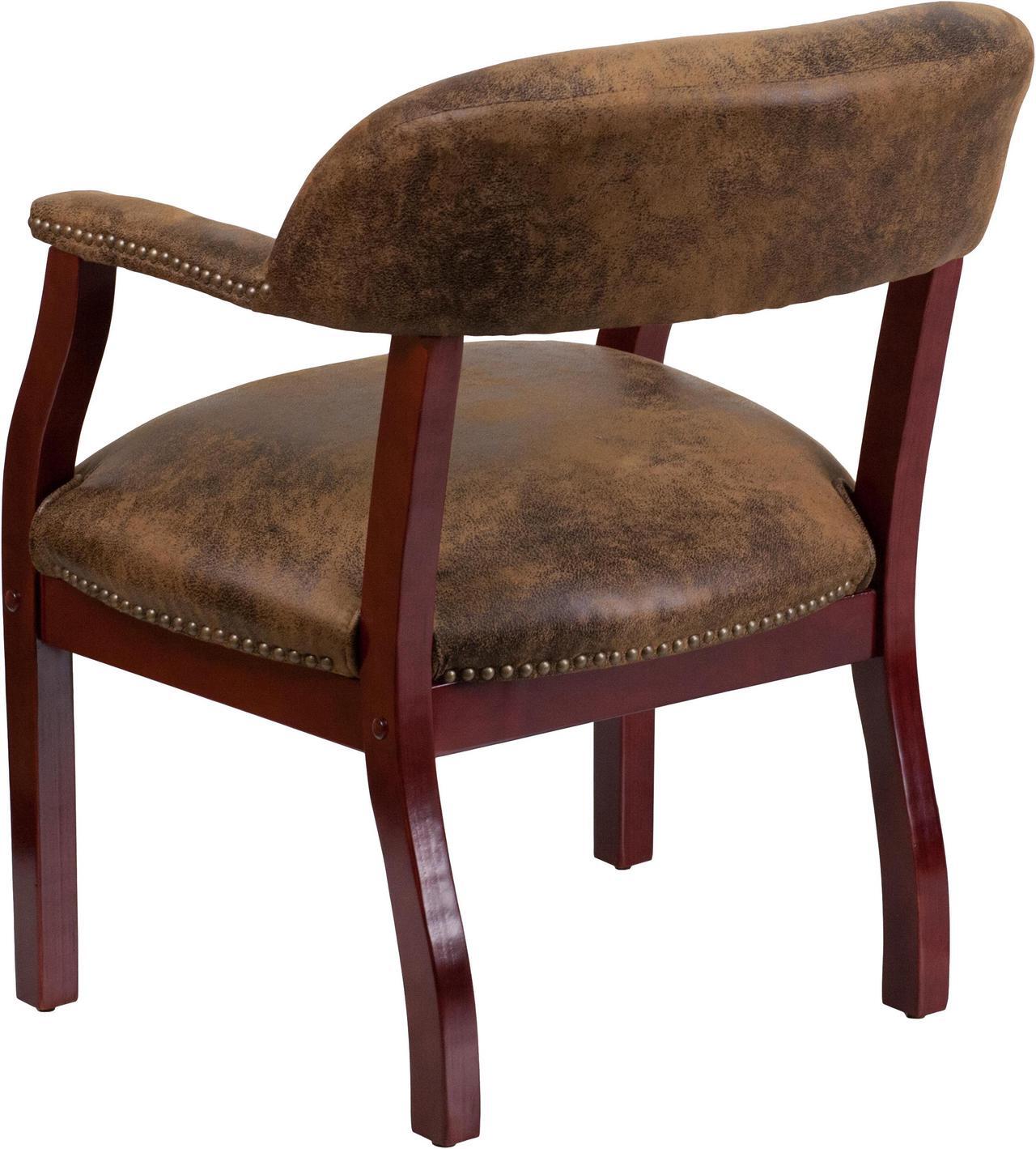 Alt view image 3 of 20 - Flash Furniture B-Z105-BRN-GG Bomber Jacket Brown Luxurious Conference Chair