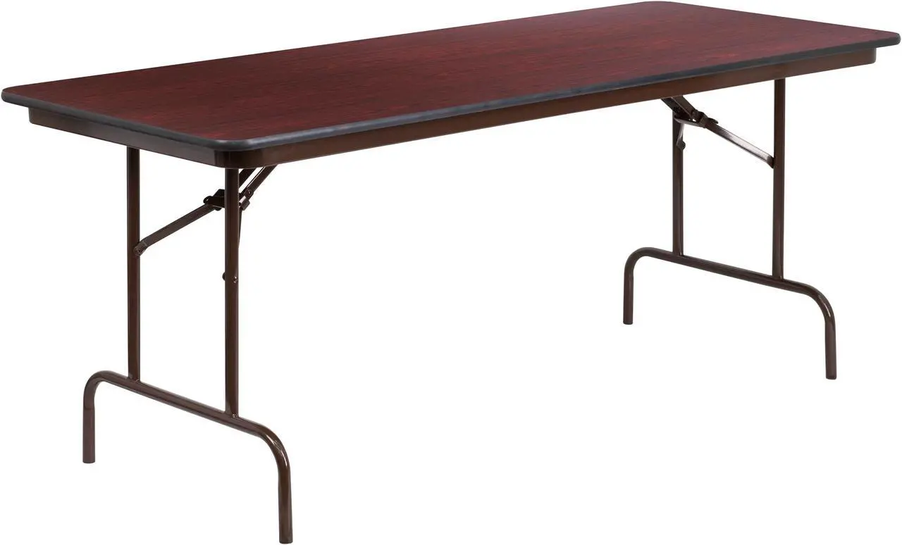Main image of 6-Foot High Pressure Mahogany Laminate Folding Banquet Table