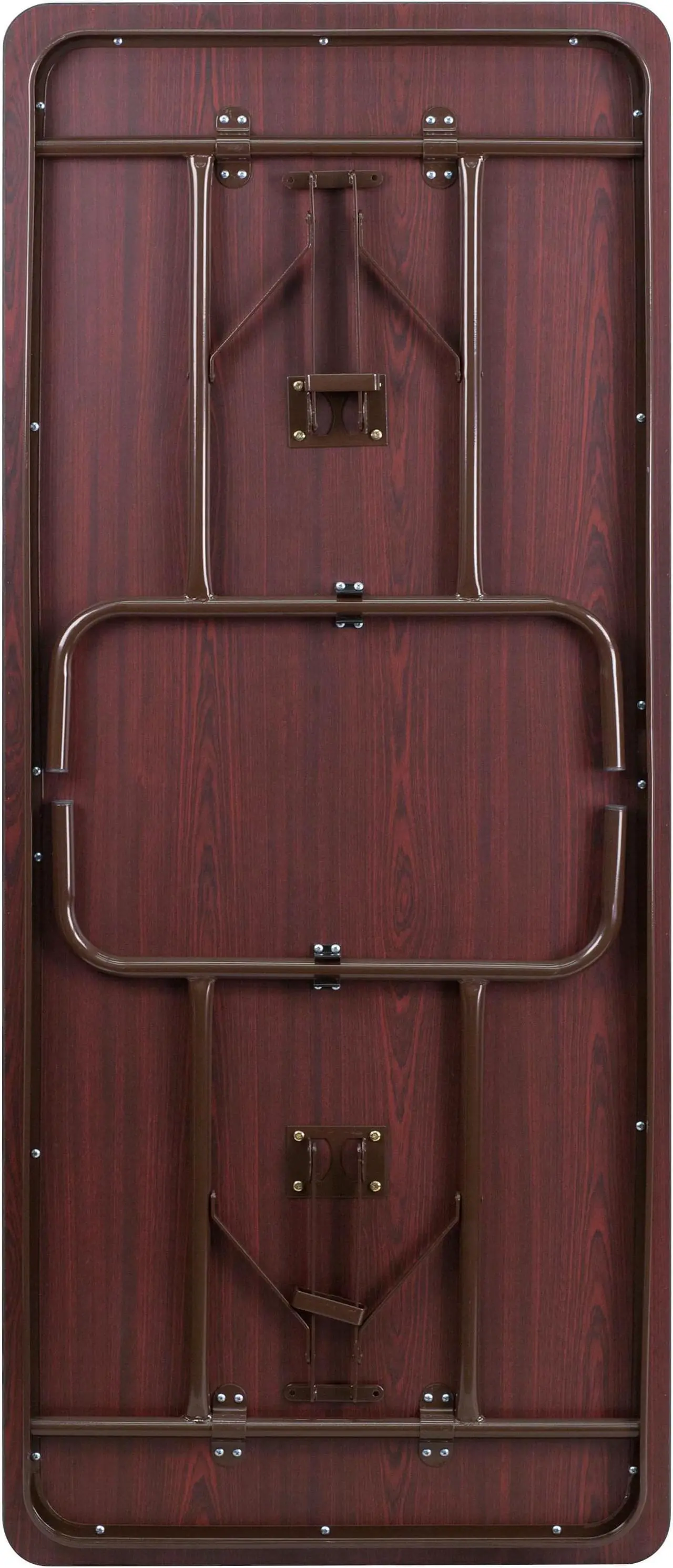 Alt view image 2 of 20 - 6-Foot High Pressure Mahogany Laminate Folding Banquet Table