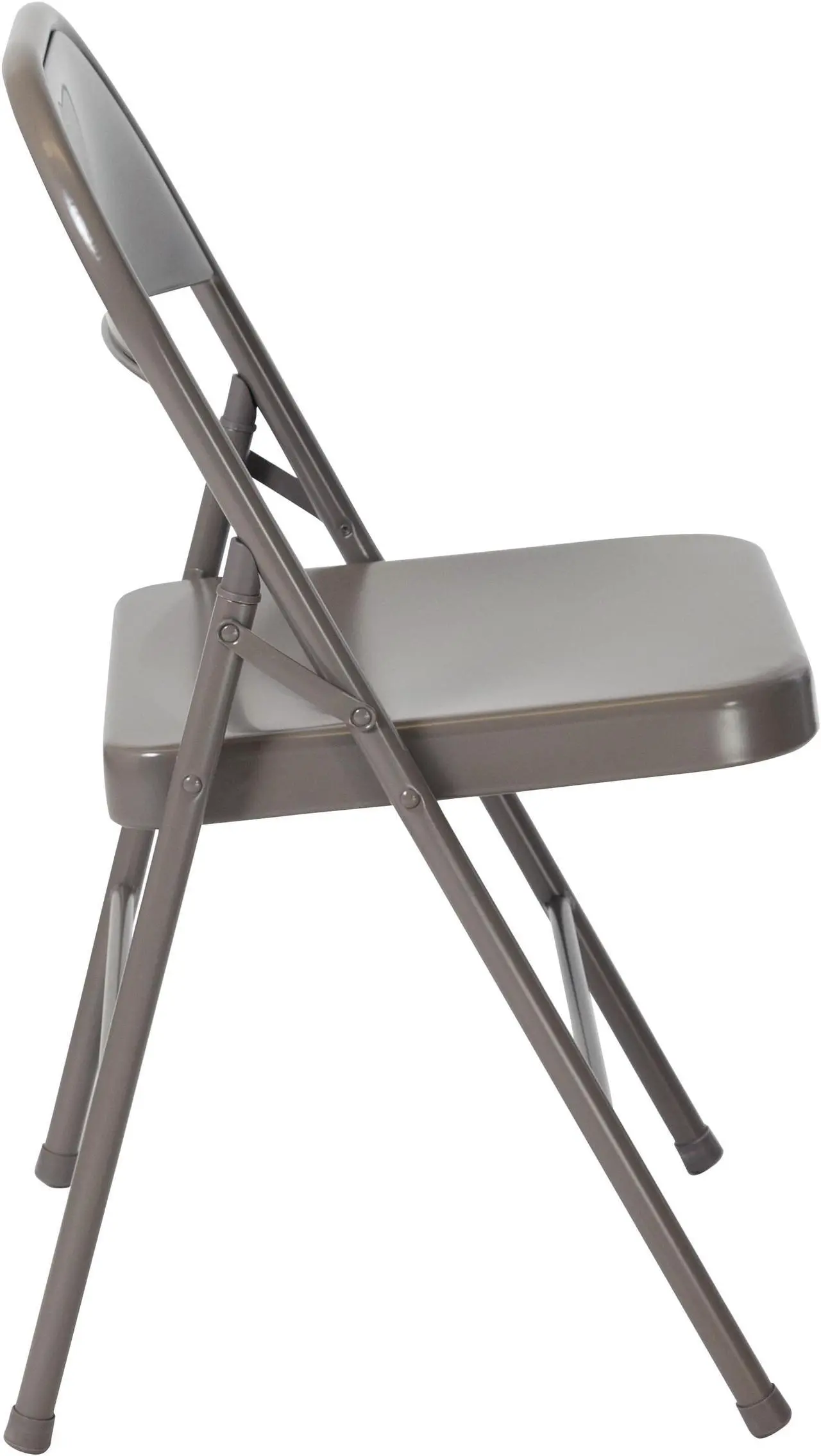 Alt view image 3 of 20 - 2 Pk. HERCULES Series Double Braced Gray Metal Folding Chair