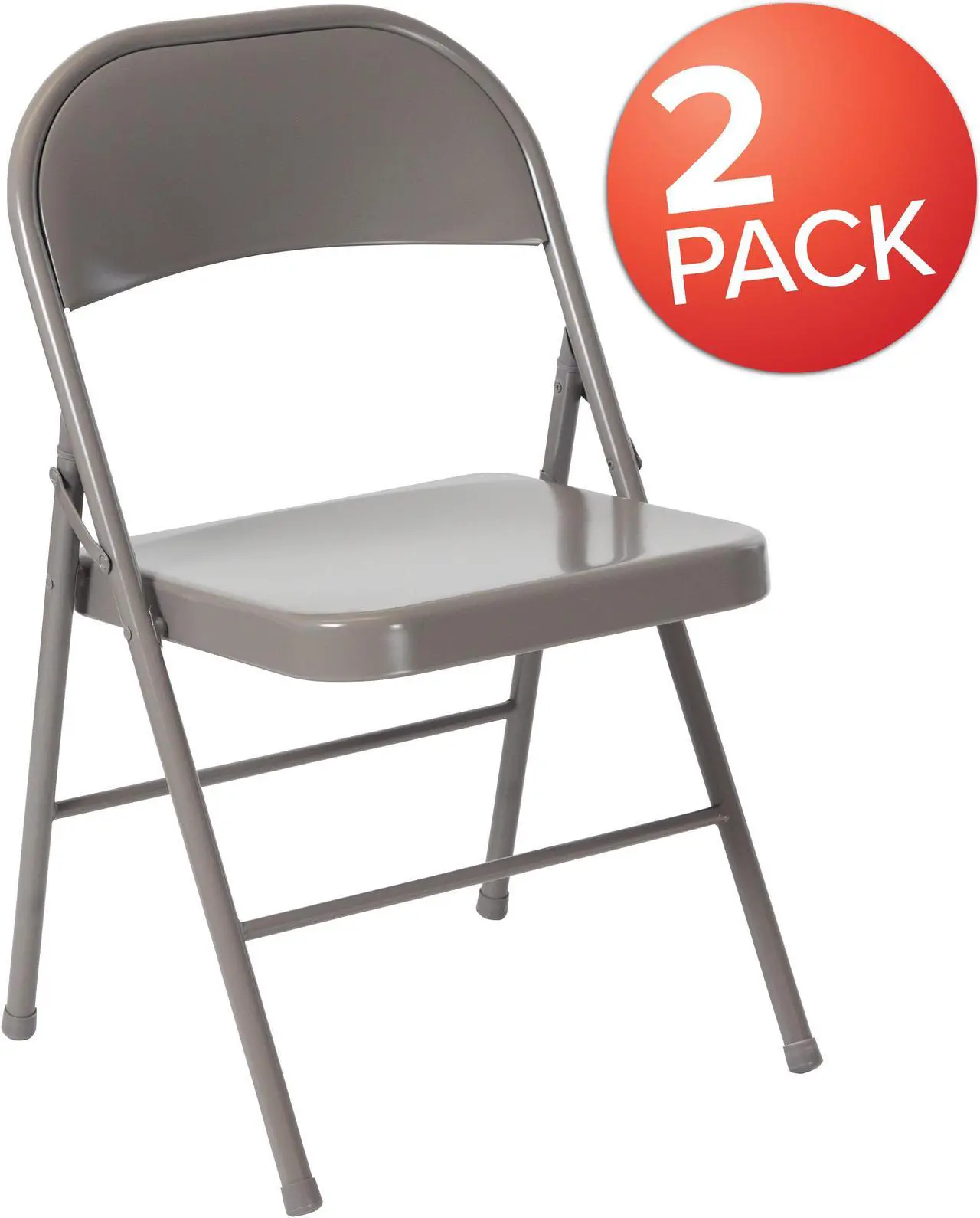 Main image of 2 Pk. HERCULES Series Double Braced Gray Metal Folding Chair
