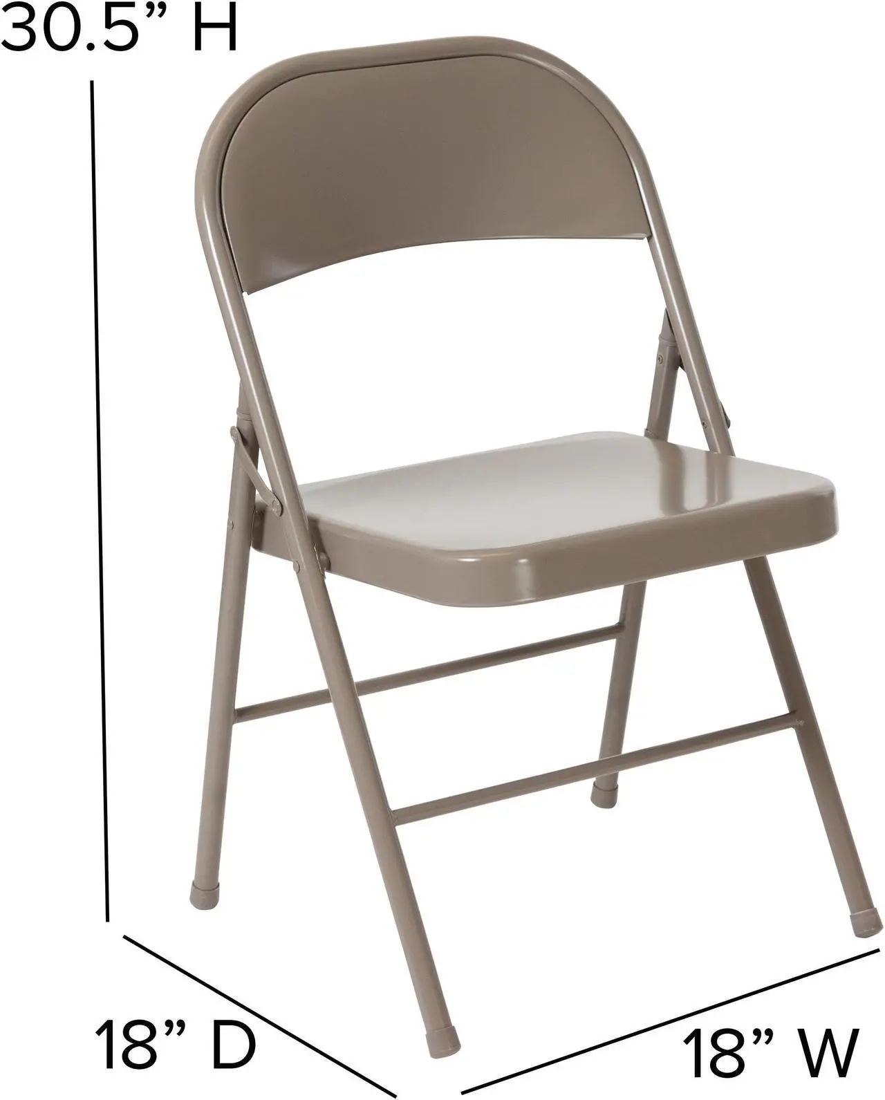 Alt view image 7 of 20 - 2 Pk. HERCULES Series Double Braced Gray Metal Folding Chair