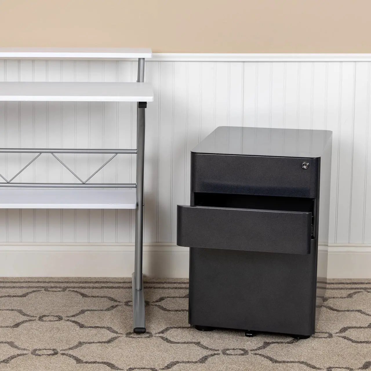 Main image of Flash Furniture 3-Drawer Cabinet Legal & Letter Files Black 21" (HZCHPL01BK)