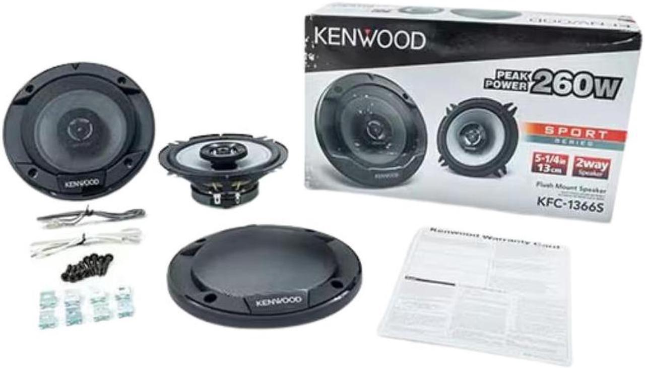 Alt view image 4 of 5 - Refurbished Kenwood KFC-1366S 5.25" 2-Way Coaxial Speakers, 30W RMS, 4 Ohms, PP Cone Woofer