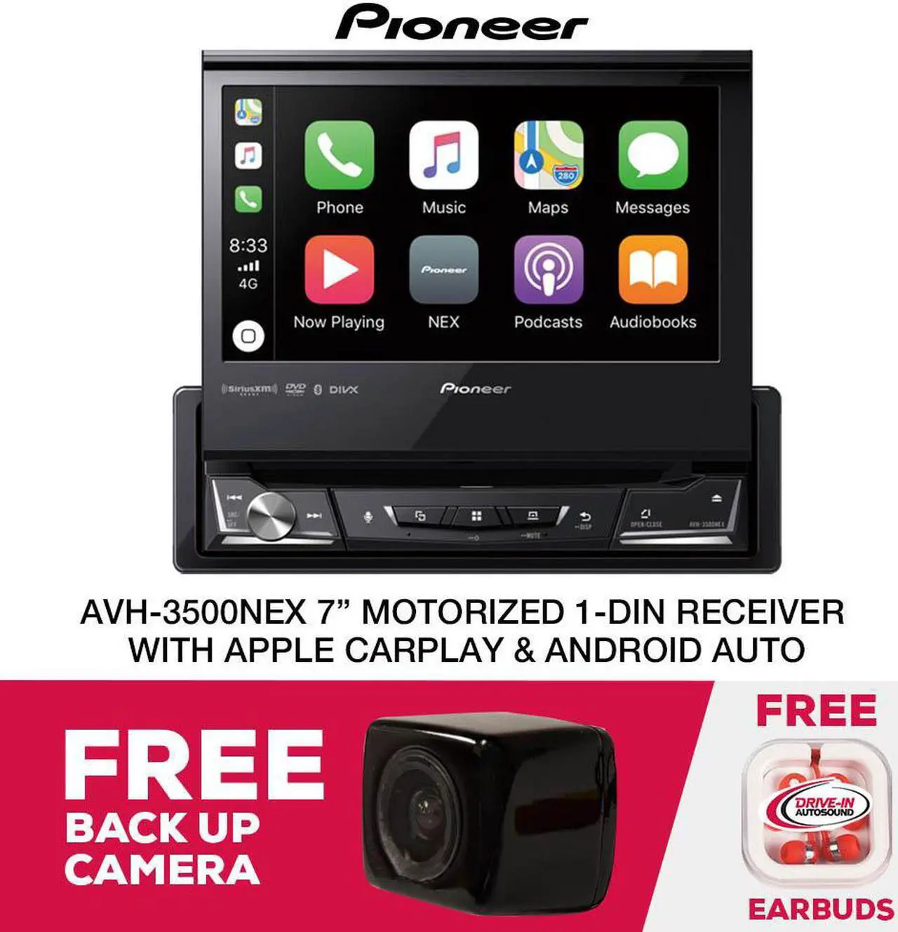 Main image of Pioneer AVH-3500NEX 7" Single-DIN Multimedia DVD Receiver & Free Backup Camera