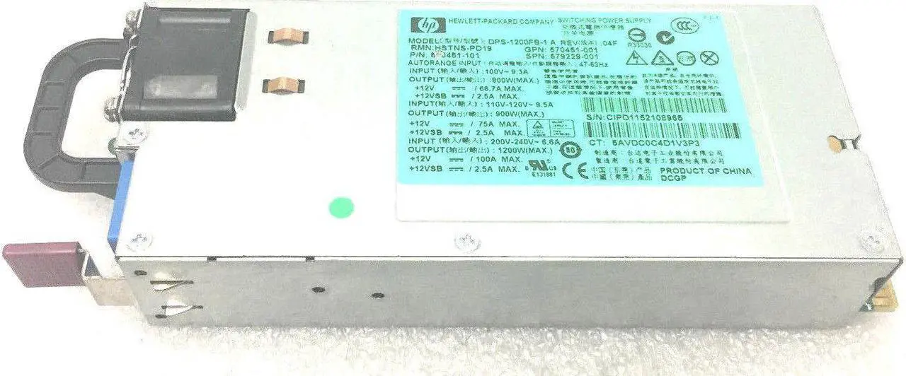 Main image of HP DPS-1200FB-1 A 1200W Power Supply 579229-001 570451-101 570451-001