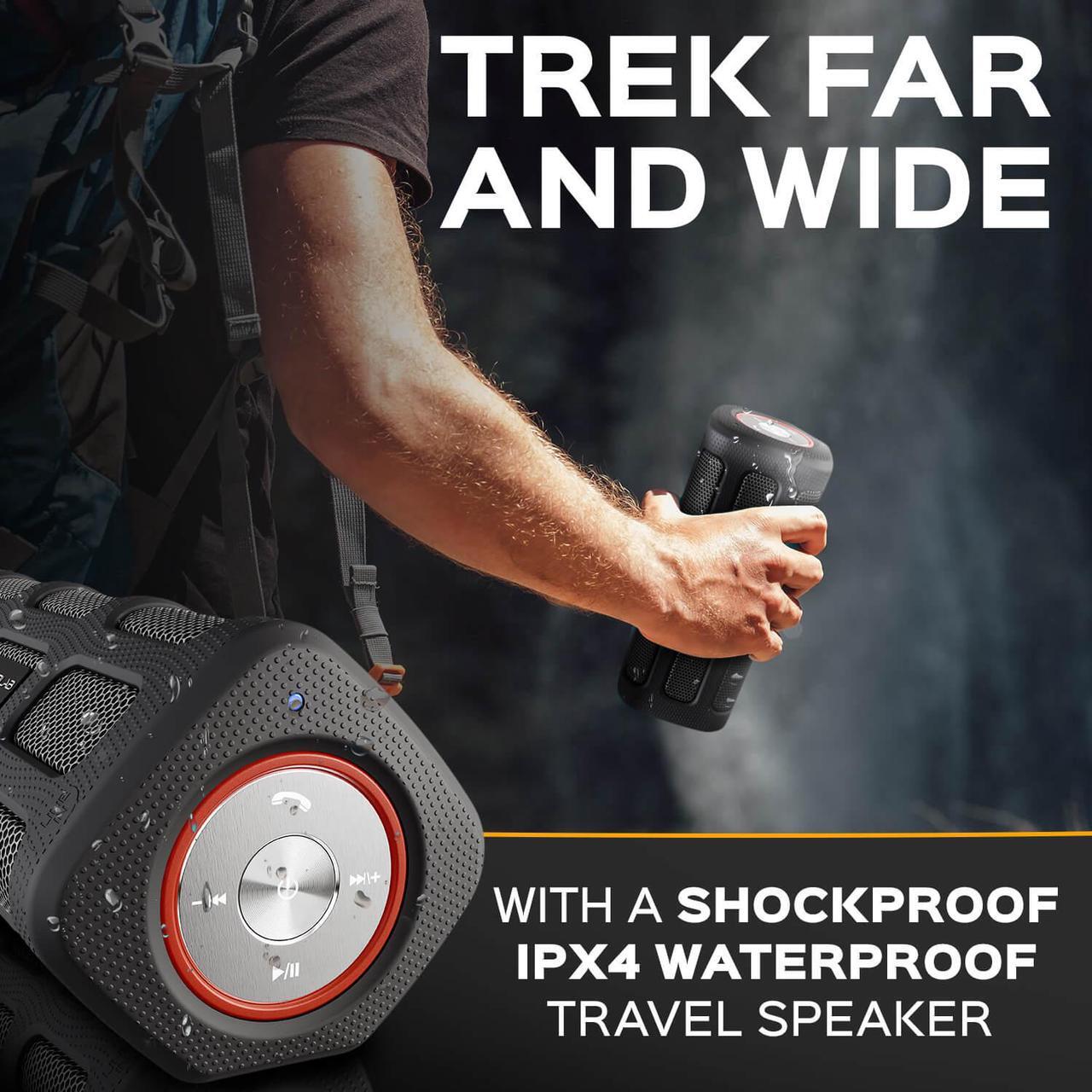 Alt view image 3 of 7 - TREBLAB FX100 Waterproof Rugged Portable Bluetooth Speaker - Shockproof, for Outdoors in All Weather, Loud, FM Mode, Portable Wireless Speaker for Travel, Golf Cart, Bike (Renewed)
