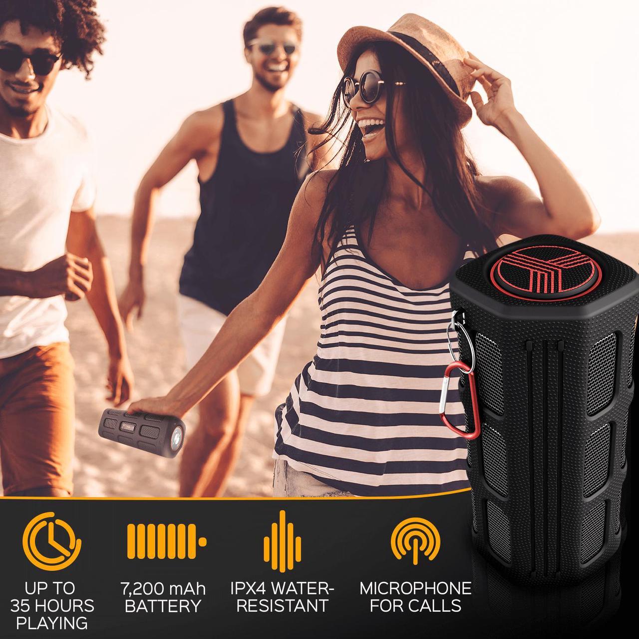 Alt view image 5 of 7 - TREBLAB FX100 Waterproof Rugged Portable Bluetooth Speaker - Shockproof, for Outdoors in All Weather, Loud, FM Mode, Portable Wireless Speaker for Travel, Golf Cart, Bike (Renewed)