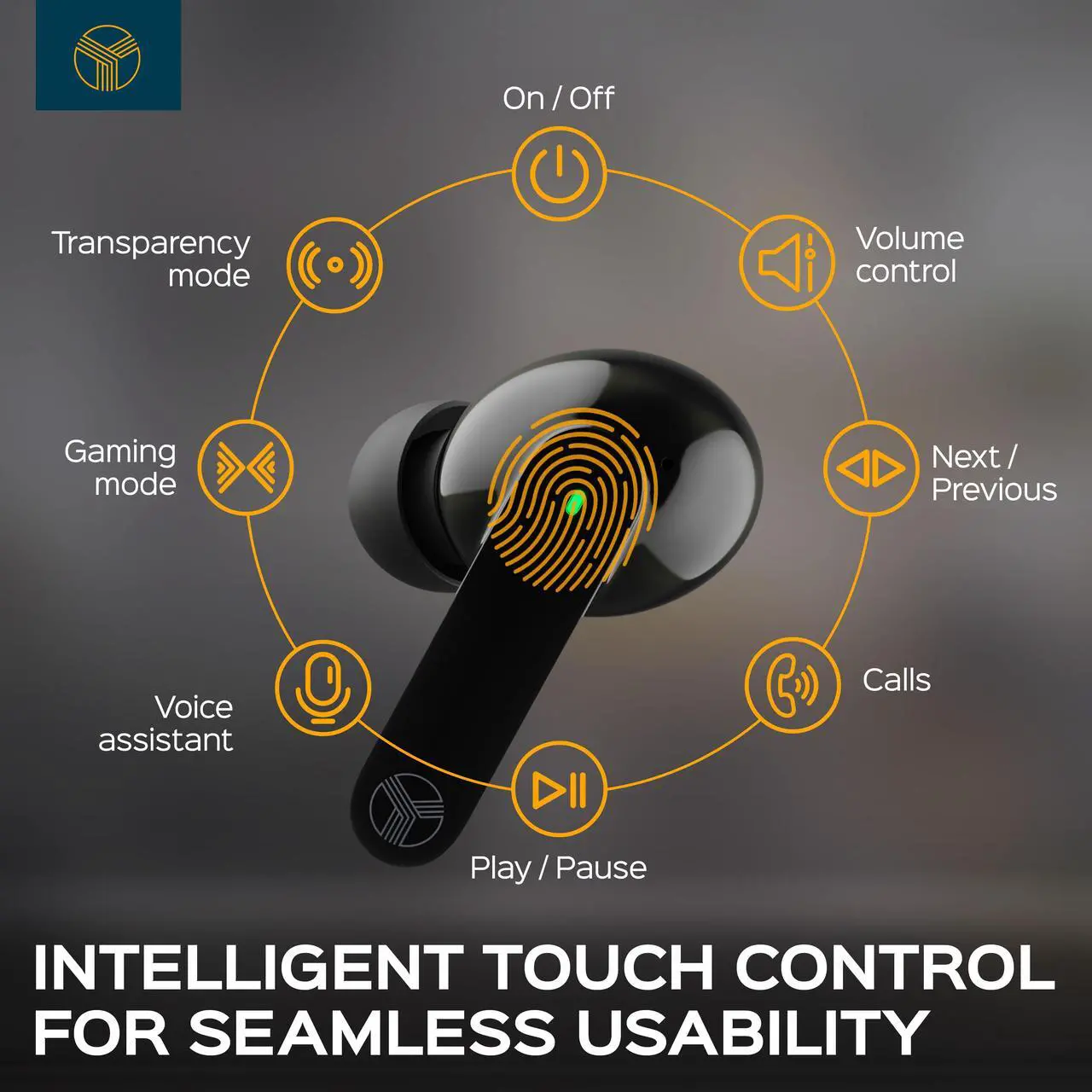 Alt view image 5 of 7 - TREBLAB X1 - True Wireless Earbuds, IPX4 Waterproof Bluetooth Earbuds with Touch Control, Voice Assistant, Transparency Mode, and Gaming Mode, Up to 24 Hour Playtime, Includes Charging Case, Black