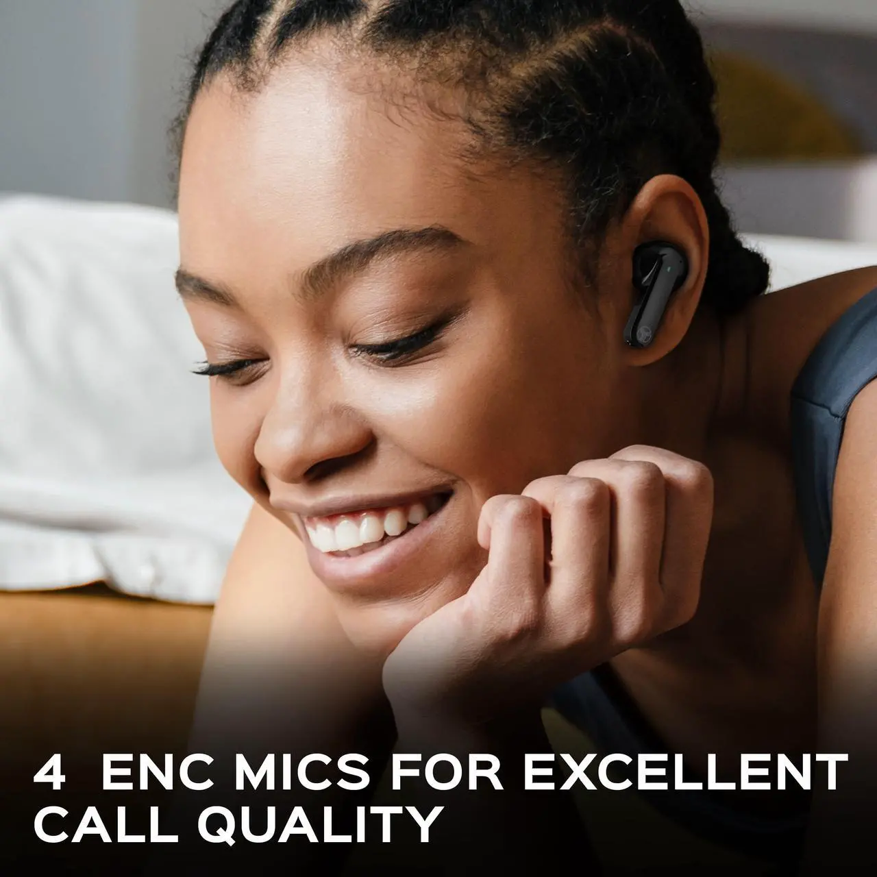 Alt view image 2 of 7 - TREBLAB X1 - True Wireless Earbuds, IPX4 Waterproof Bluetooth Earbuds with Touch Control, Voice Assistant, Transparency Mode, and Gaming Mode, Up to 24 Hour Playtime, Includes Charging Case, Black