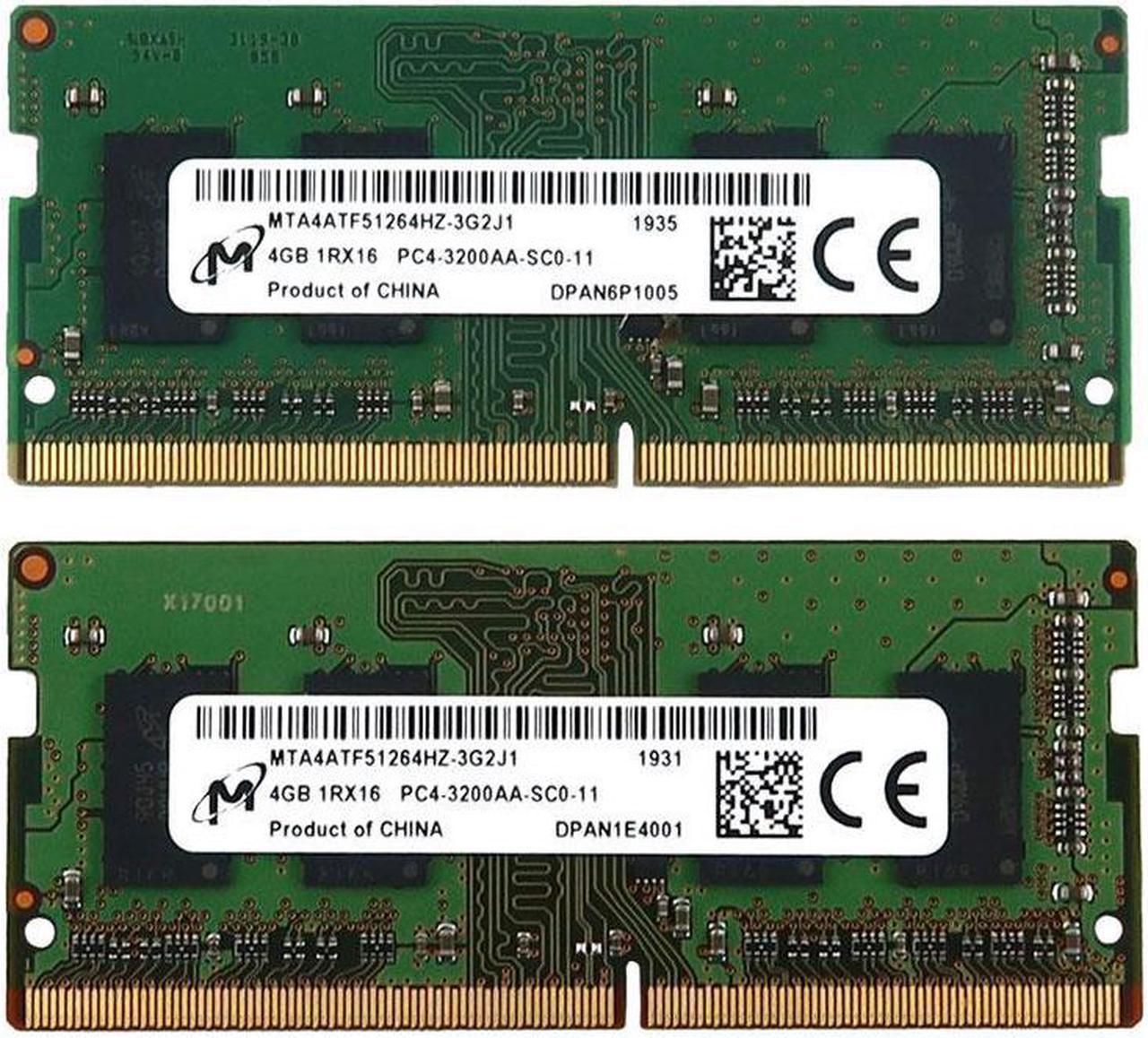 MTA4ATF51264HZ-3G2J1_KIT Micron 8GB (2X4GB) DDR4 PC4-25600 3200MHZ Laptop Memory KIT MTA4ATF51264HZ-3G2J1 Laptop Memory