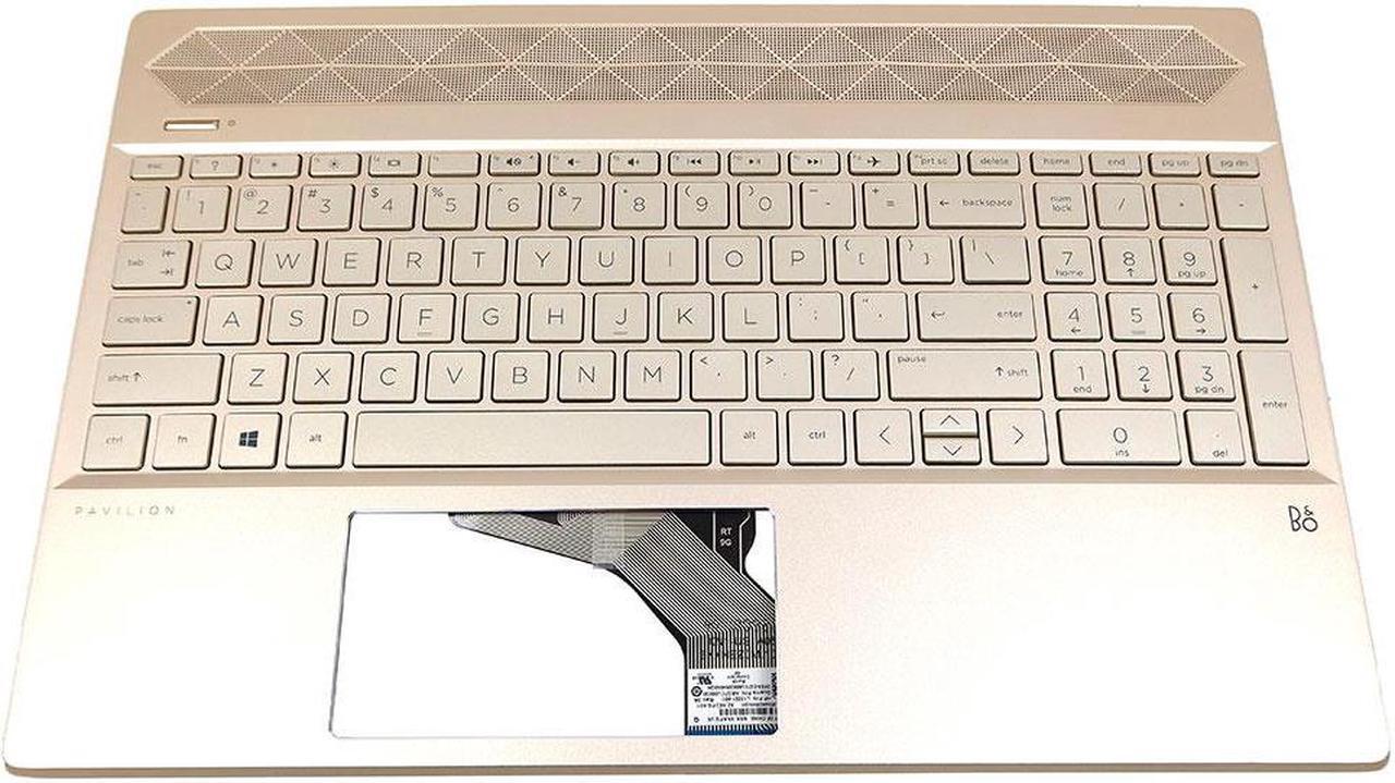 Alt view image 4 of 8 - L24755-001 - HP Top Cover PALE GOLD with Keyboard (PALE GOLD US)