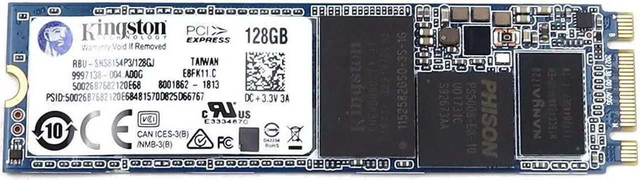 RBU-SNS8154P3 Kingston M.2 2280 128GB PCI-EXPRESS 3.0 X4 Nvme Internal ...
