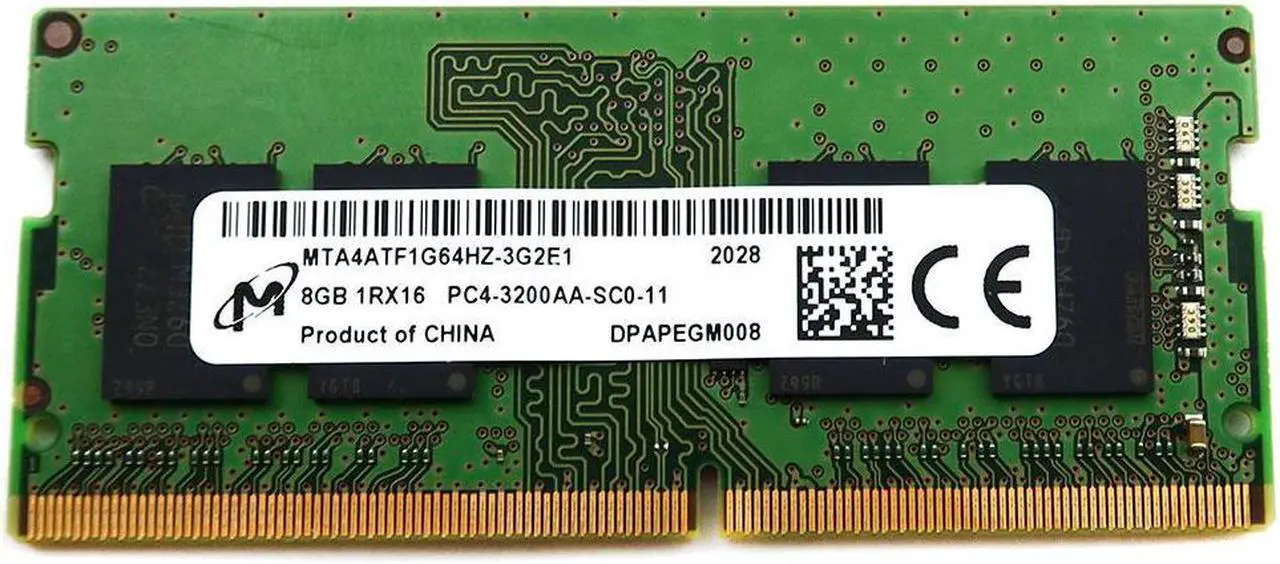 Main image of MTA4ATF1G64HZ Micron 8GB 1RX16 DDR4 Sodimm PC4-25600 3200MHZ CL22 Memory MTA4ATF1G64HZ-3G2E1 Laptop Memory - OEM