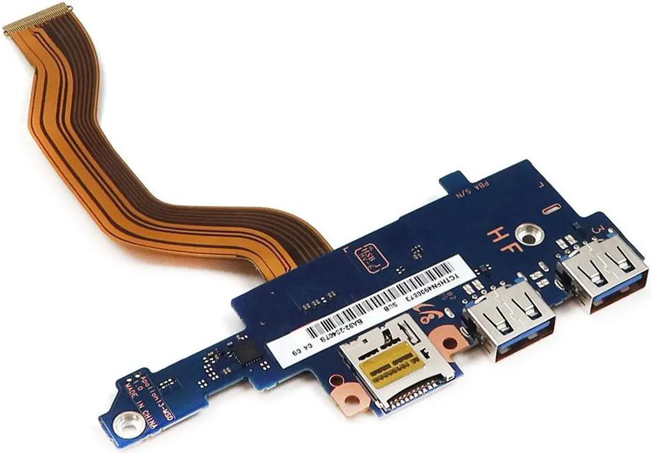 Main image of BA92-20407A_UB Samsung Galaxy Book Flex NP730 USB SD Card Reader I/O Board W/ Cable BA92-20407A I/O Boards- Video Audio USB IR DC TV PWR