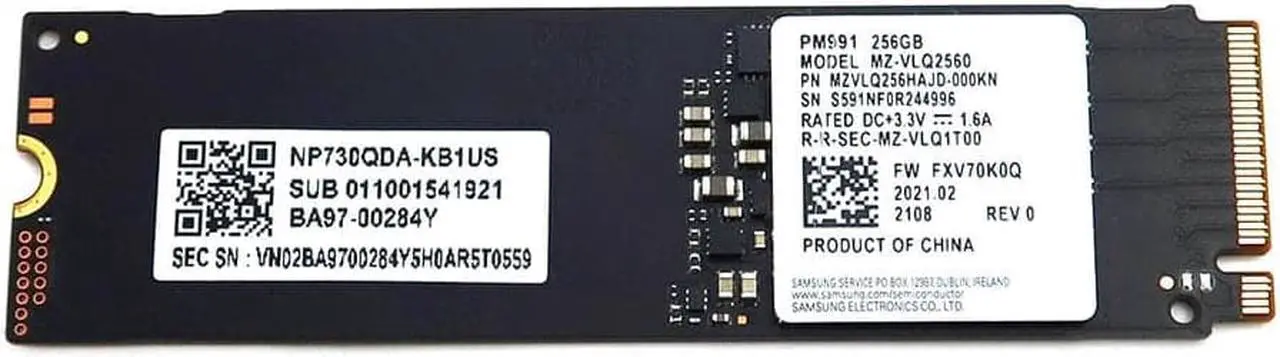 MZ-VLQ2560 Samsung PM991 256GB M.2 2280 Nvme Pcie GEN3 X4 SSD ...