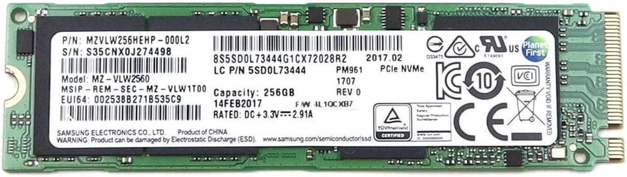 Main image of MZVLW256HEHP-000L2_UB Samsung PM961 MZ-VLW2560 256GB M.2 2280 Pcie 3.0 X4 Nvme SSD MZVLW256HEHP-000L2 M.2 SSD / Solid State Drive - OEM