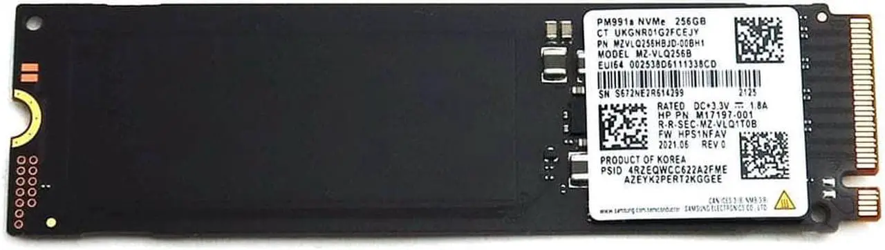 MZ-VLQ256B Samsung PM991A 256GB M.2 2280 Nvme Pcie 3.0 X4 SSD ...