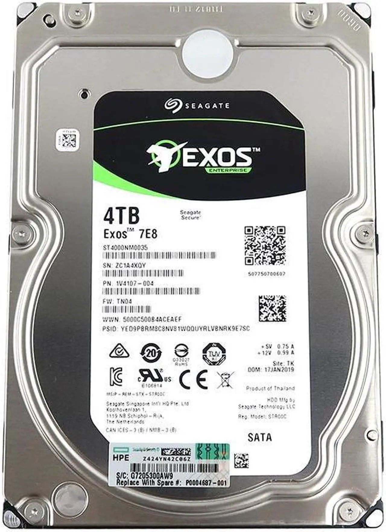 Main image of ST4000NM0035 Seagate Exos 7E8 3.5" 4TB 7200RPM Sata 6GB/S HDD Drive 1V4107-004 Hard Drives - Sata - OEM