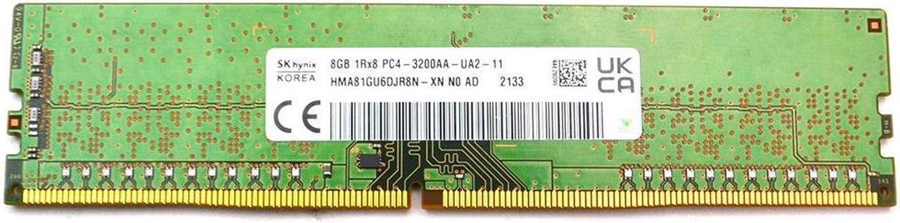 HMA81GU6DJR8N-XN_UB SK Hynix 8GB DDR4 Dimm PC4-25600 3200MHZ 288-PIN CL22 Memory HMA81GU6DJR8N-XN DDR4 288-PIN Desktop Memory - OEM