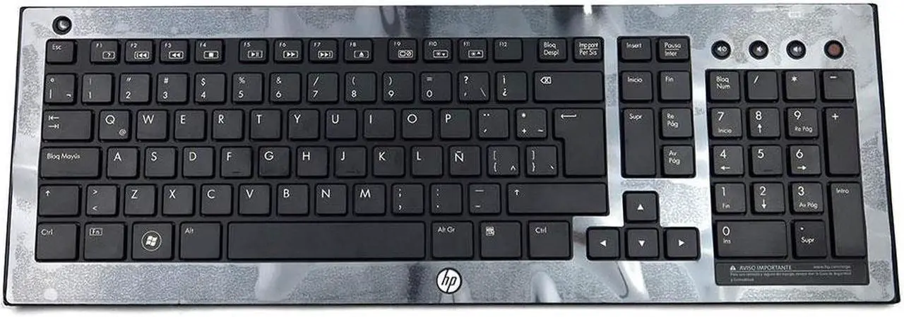 Main image of KG-0981 HP Omni 27-1000 Spanish Latin Wireless Keyboard 603288-161 NO Dongle Desktop Keyboards