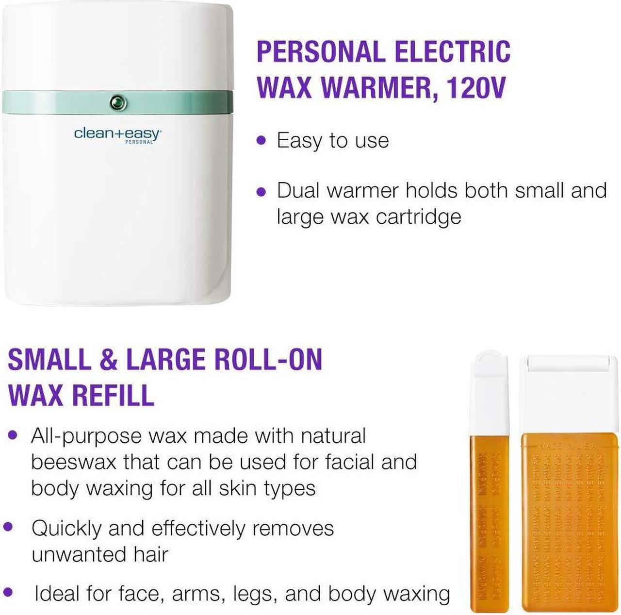Main image of Clean + Easy Personal Roll-On Waxer Kit Set Easy Hair Removal At Home Waxing Machine Device (120V)