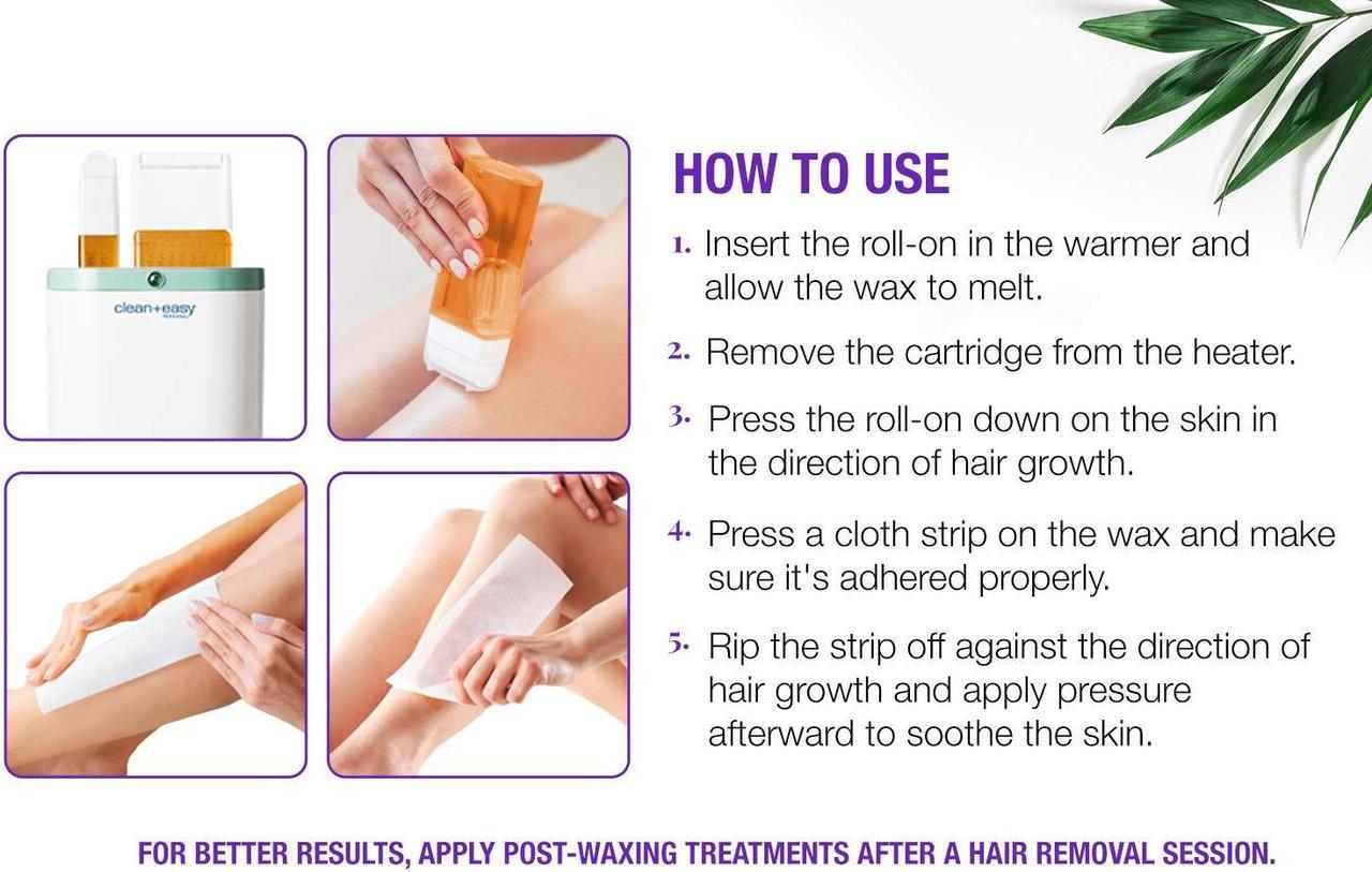 Alt view image 2 of 6 - Clean + Easy Personal Roll-On Waxer Kit Set Easy Hair Removal At Home Waxing Machine Device (120V)