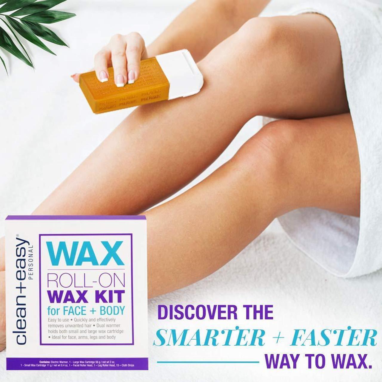 Alt view image 5 of 6 - Clean + Easy Personal Roll-On Waxer Kit Set Easy Hair Removal At Home Waxing Machine Device (120V)