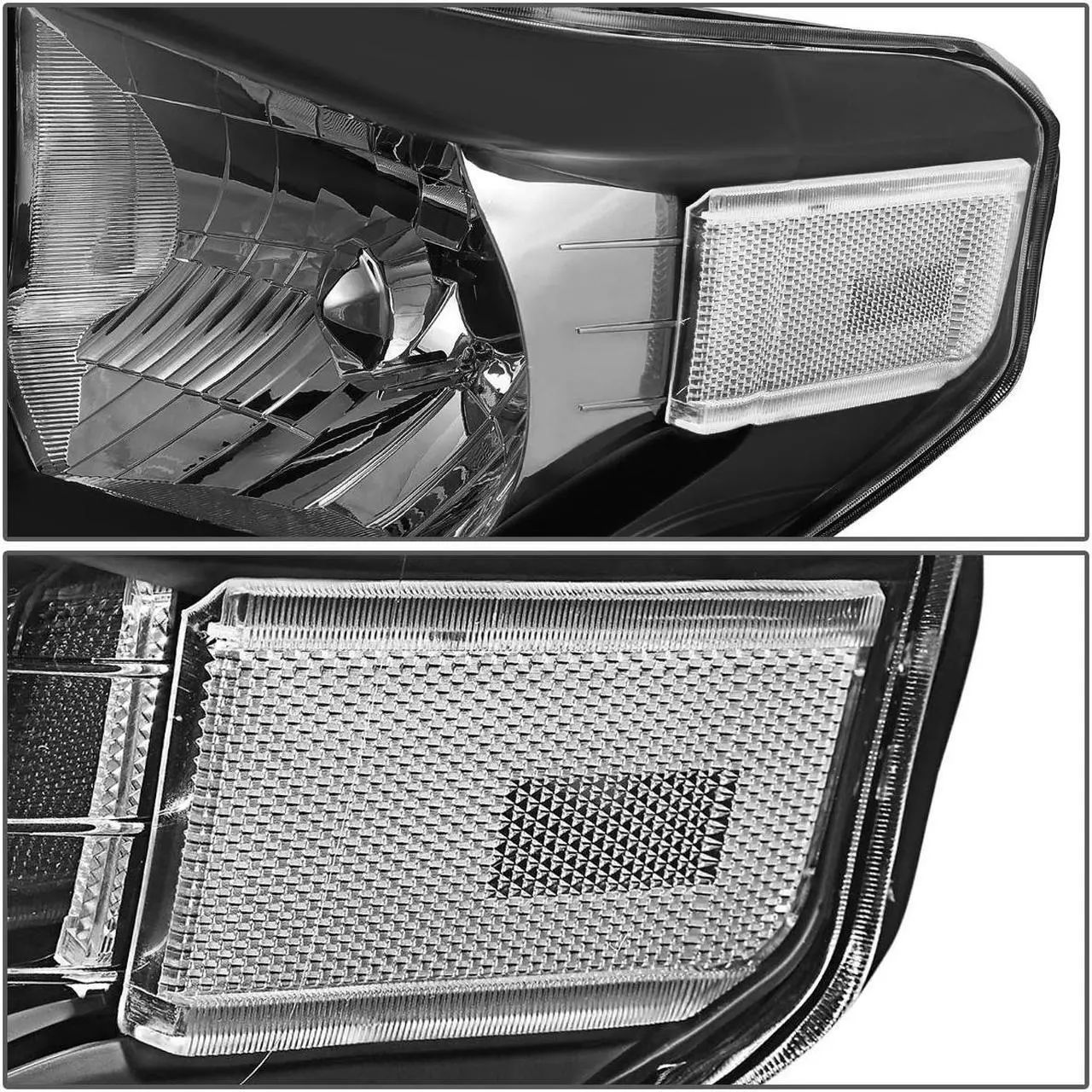 Alt view image 3 of 5 - DNA Motoring HL-OH-TTUND14-BK-CL1 For 2014 to 2020 Toyota Tundra Pair Black Housing Clear Side Headlight Headlamps 15 16 Left + Right