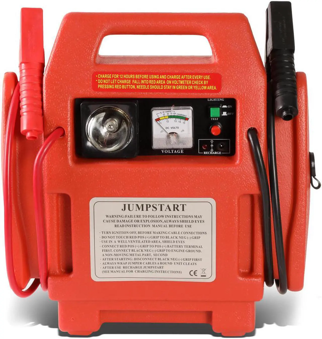 Main image of DNA Motoring TOOLS-00129 DNA MOTORING 12V Bump Textured 300PSI Air Compressor Rechargeable Jump Starter Power Pack+Emergency Work Light